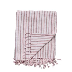 Discount Lene Bjerre - Olivia plaid 170x130 cm. rød stribet