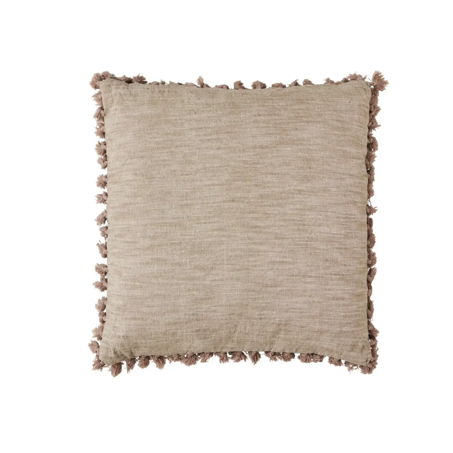Clearance Lene Bjerre - Oville pude 50x50 cm. mørk sand m. kvaster
