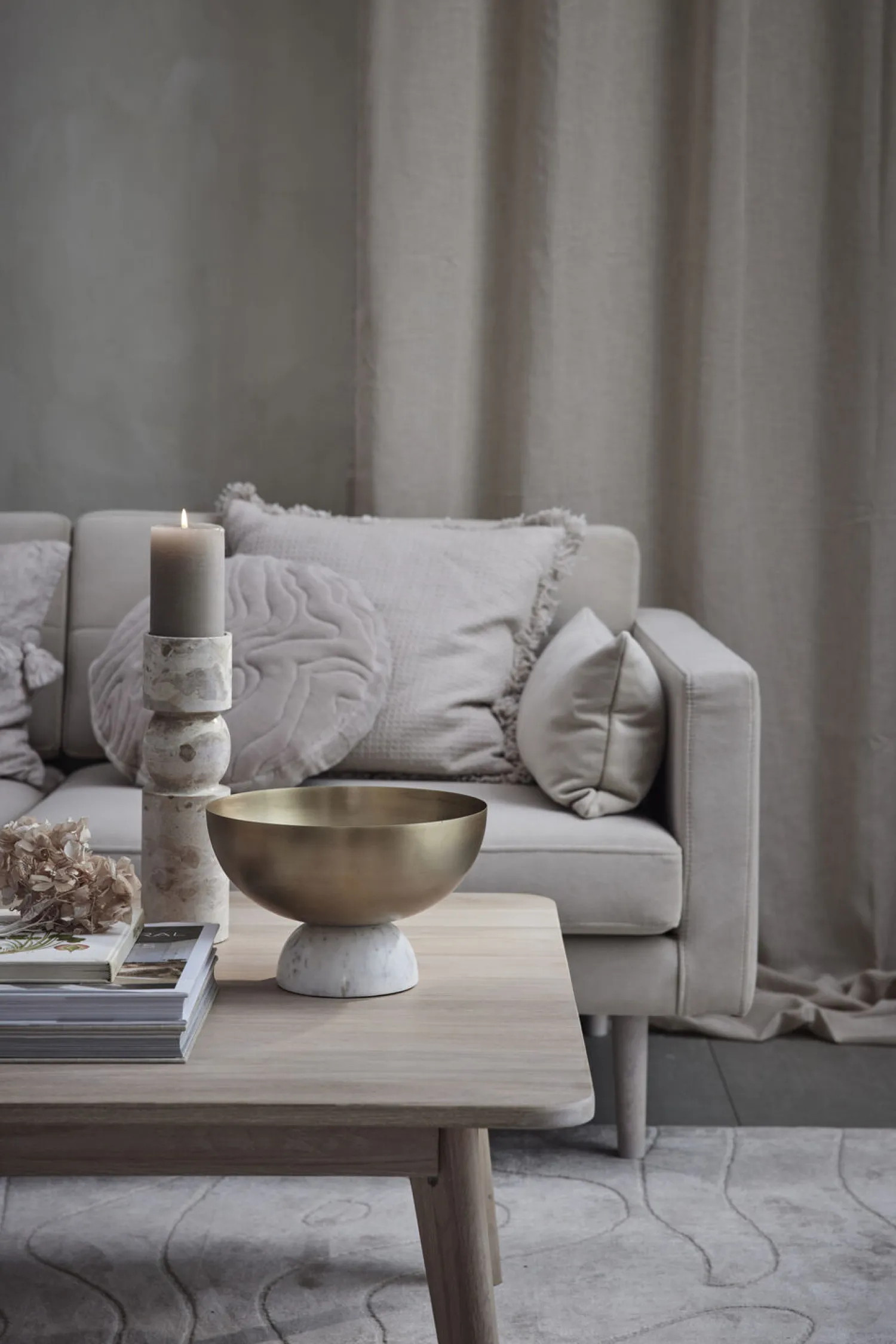 Clearance Lene Bjerre - Petrine gardinfag 250x140 cm. sand