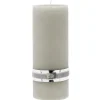 New Lene Bjerre - Rustic bloklys sølvgrå stor