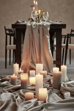 New Lene Bjerre - Rustic bloklys sølvgrå stor