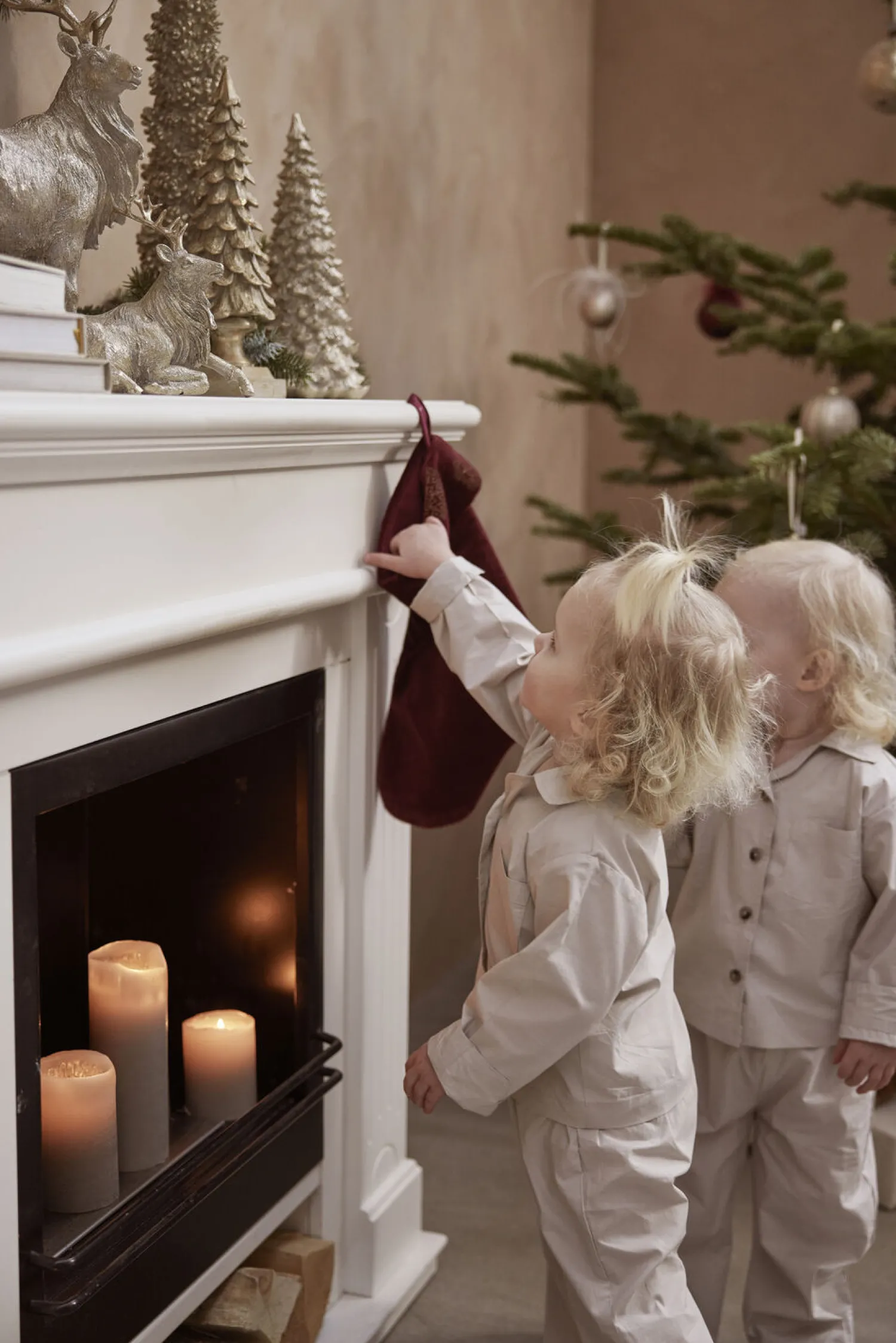 New Lene Bjerre - Rustic bloklys sølvgrå stor