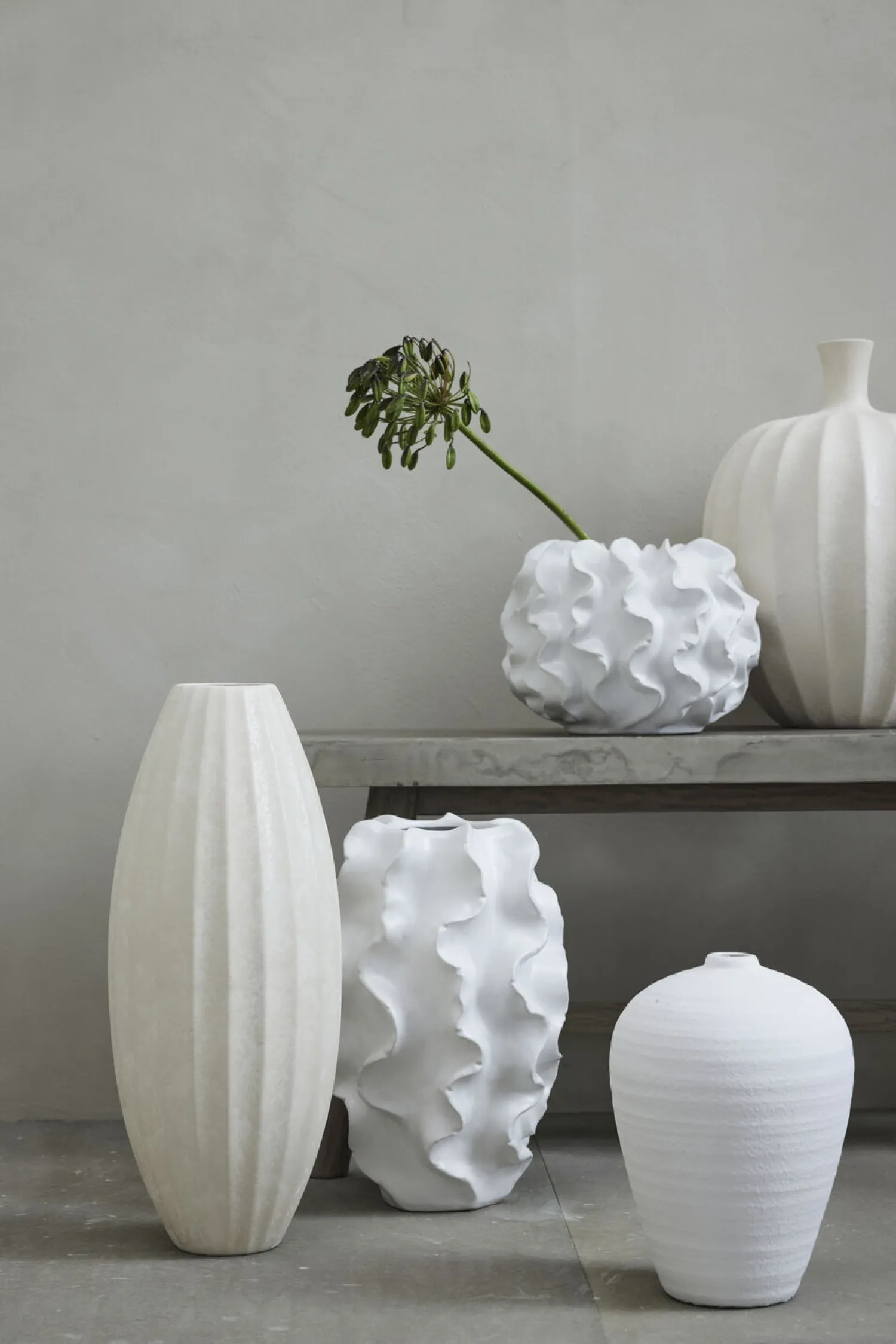 Discount Lene Bjerre - Sannia vase H20,5 cm. hvid