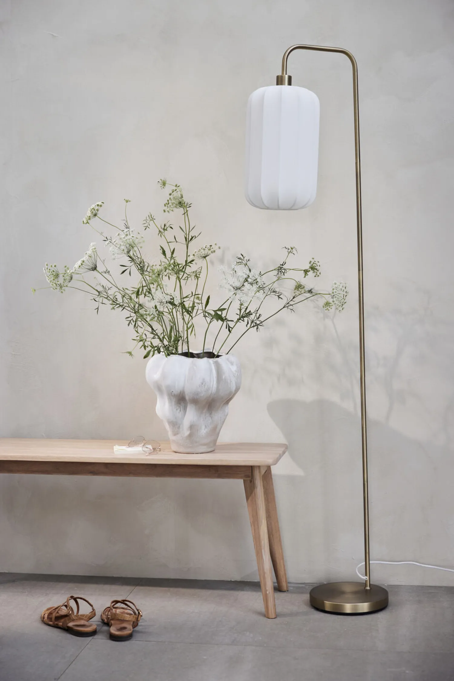 Outlet Lene Bjerre - Sashie gulvlampe 160x20 cm. hvid