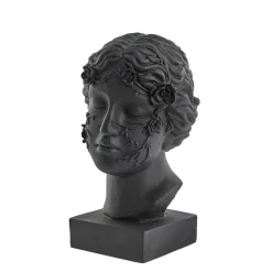Lene Bjerre - Sielle figur kvinde m. blomster 31 cm. sort
