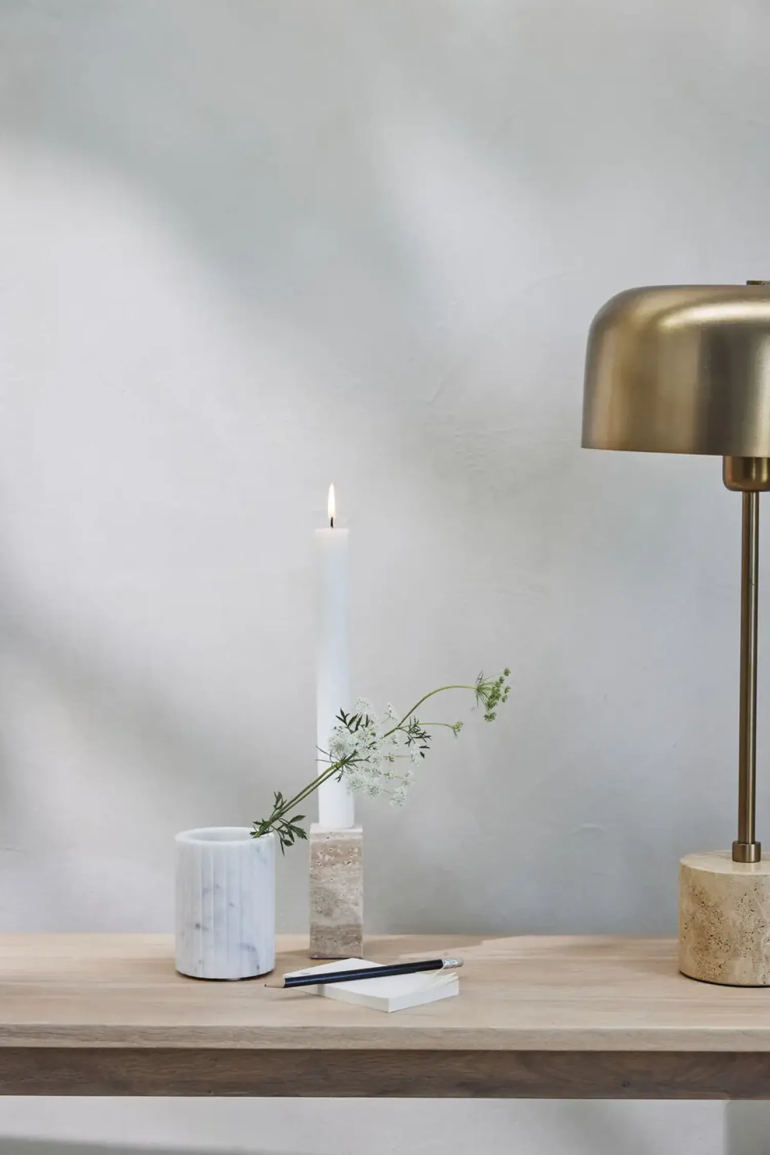 Clearance Lene Bjerre - Sofillia bordlampe 98x25 cm. guld marmor