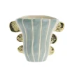 Online Lene Bjerre - Valentina vase i keramik 24x13 cm. mint/guld
