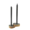 Online LindDNA lysestage - Curve candle holder nupo pastel green/oak (sæt af 2 stk.)