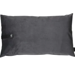 Discount Louise Smærup pude - Mørkegrå pude i velour 80 x 50 cm