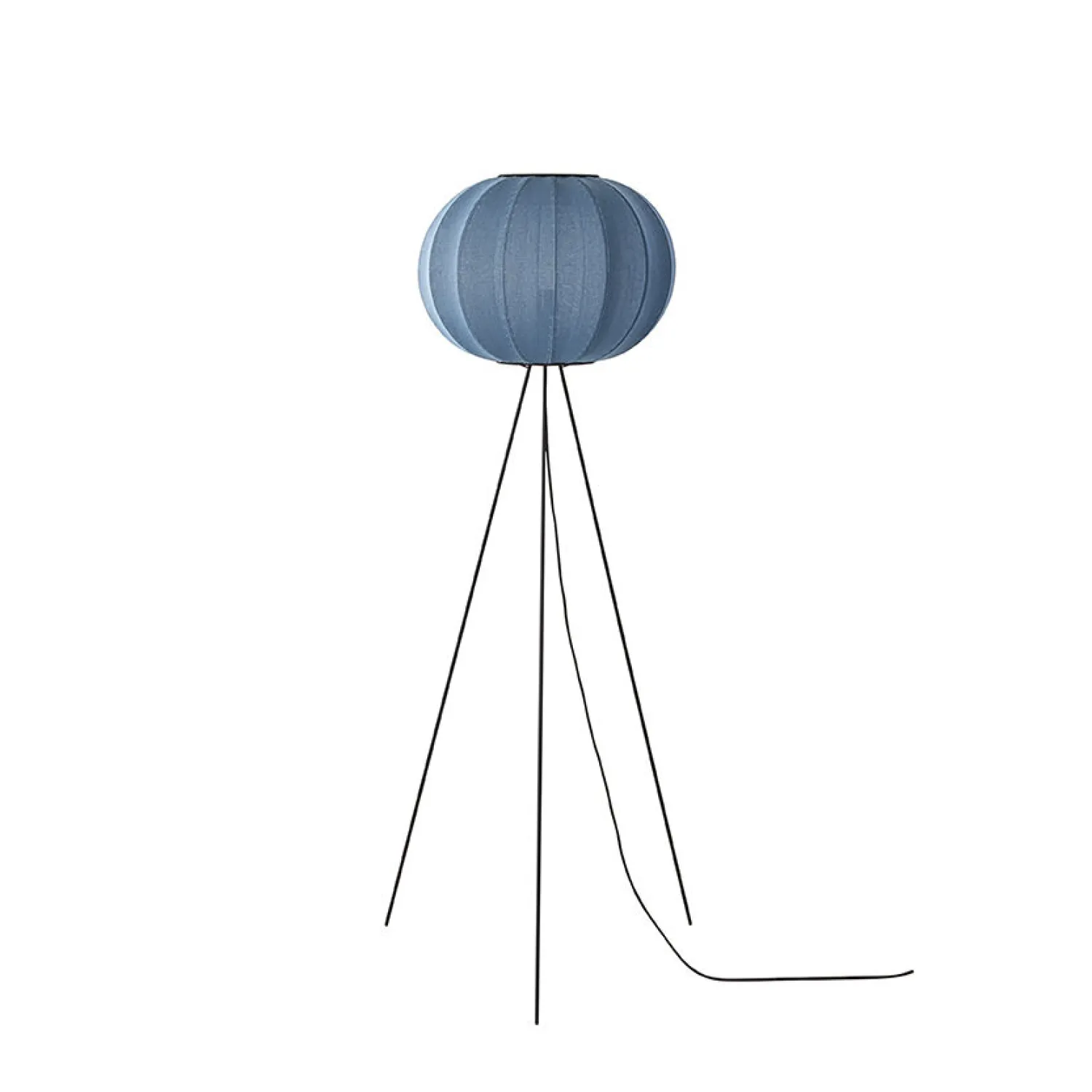 Hot Made by Hand - Gulvlampe - Knit-Wit 45 Round Floor High - Blue Stone