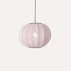 Sale Made by Hand - Pendellampe - Knit-Wit 45 Round Pendant - Light Pink