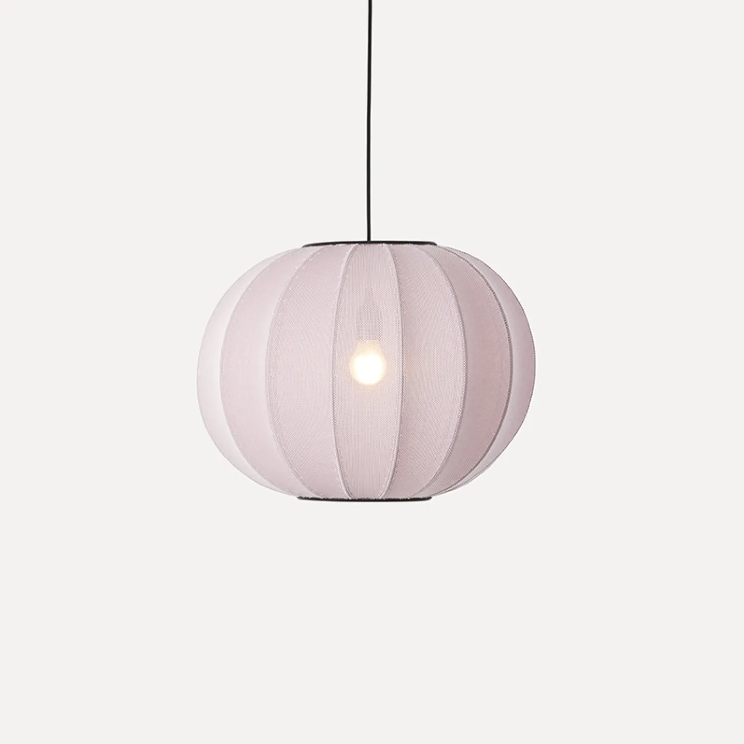 Sale Made by Hand - Pendellampe - Knit-Wit 45 Round Pendant - Light Pink
