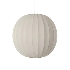 Clearance Made by Hand - Pendellampe - Knit-Wit 75 Round Pendant - Pearl White