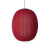 Sale Made by Hand - Pendellampe - Knit-Wit 65 High Oval Pendant LED - Maple Red