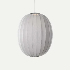 Sale Made by Hand - Pendellampe - Knit-Wit 65 High Oval Pendant LED - Silver