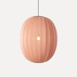 Clearance Made by Hand - Pendellampe - Knit-Wit 65 High Oval Pendant - Coral