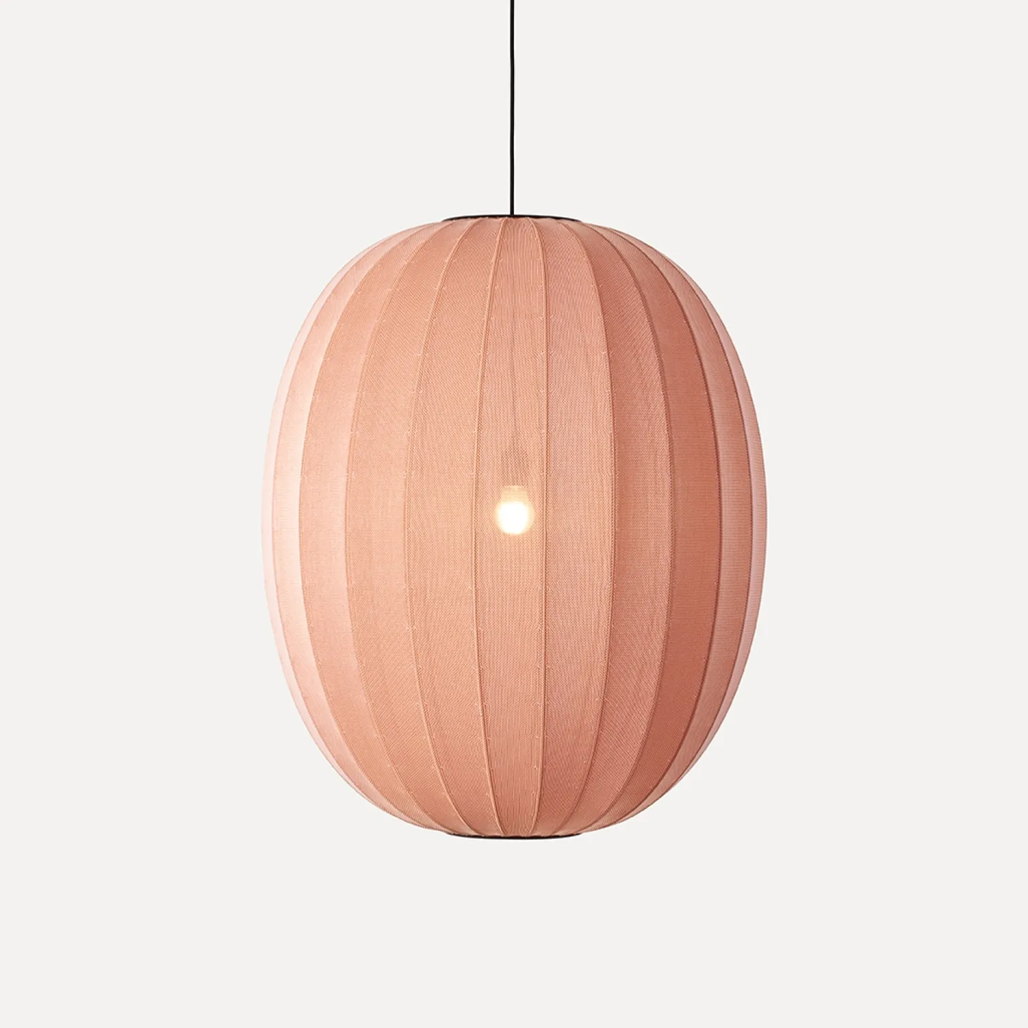 Clearance Made by Hand - Pendellampe - Knit-Wit 65 High Oval Pendant - Coral