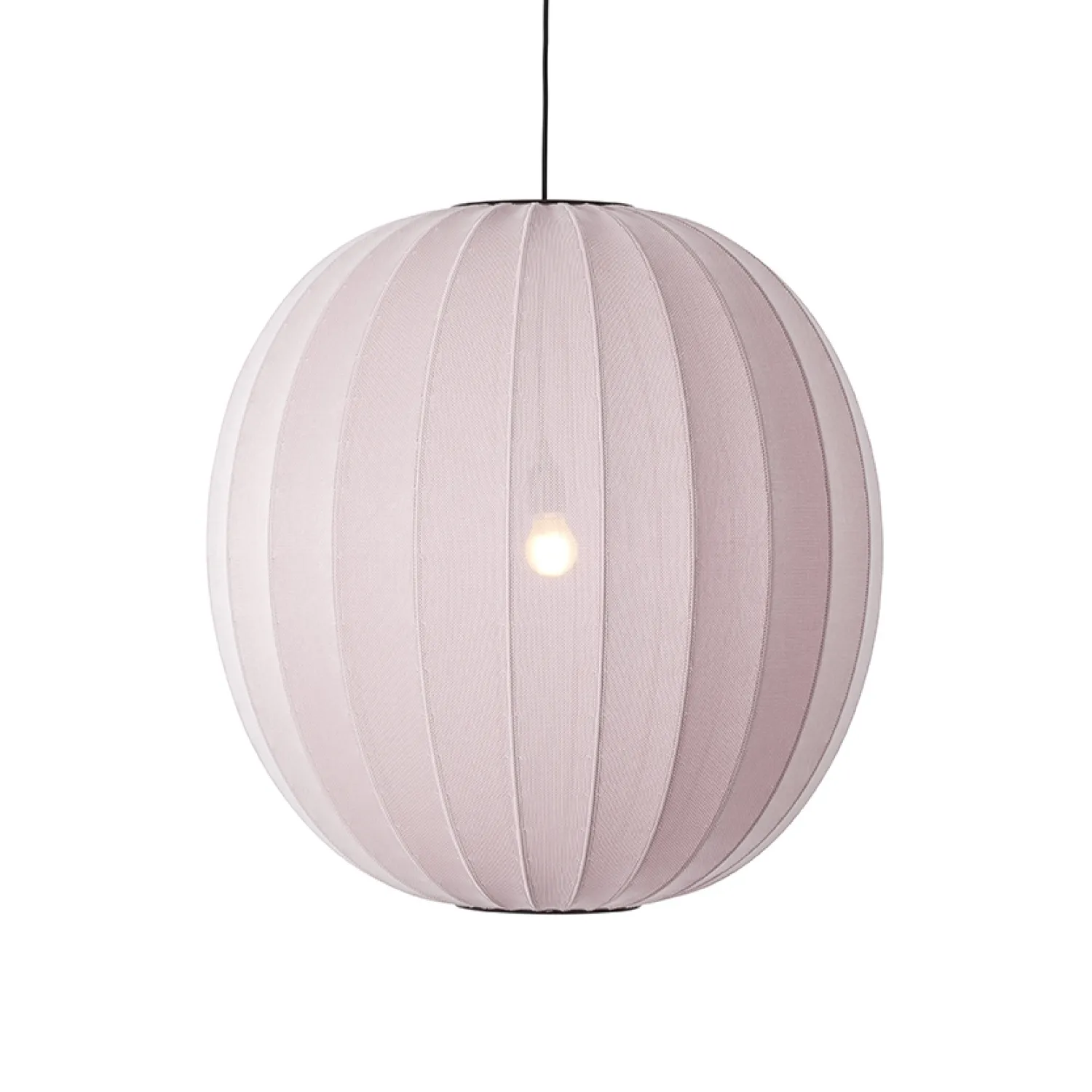 Sale Made by Hand - Pendellampe - Knit-Wit 75 Round Pendant - Light Pink