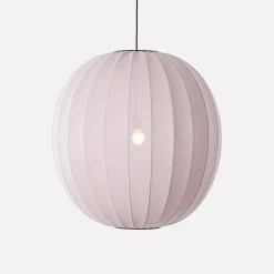 Sale Made by Hand - Pendellampe - Knit-Wit 75 Round Pendant - Light Pink