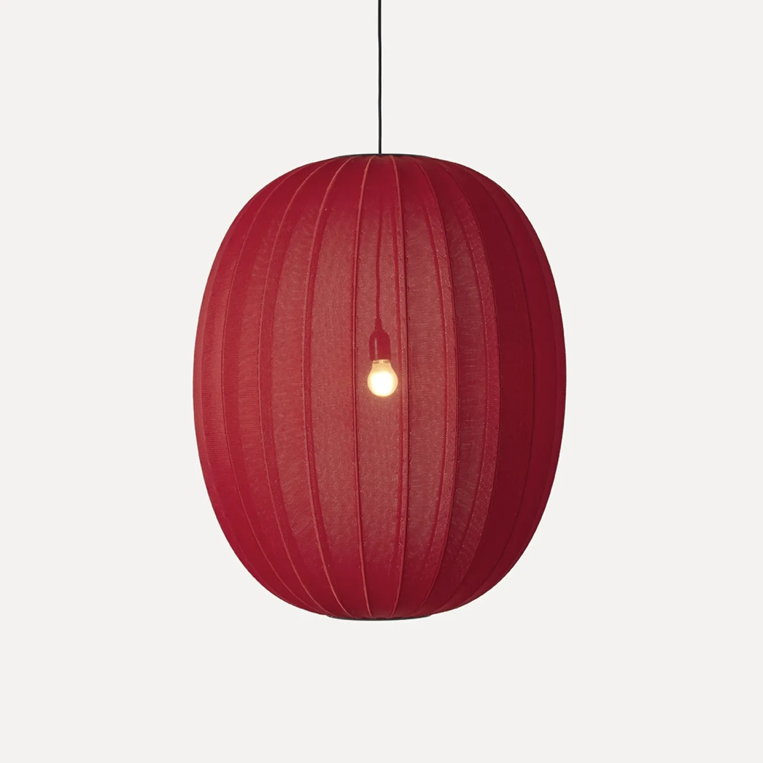 Outlet Made by Hand - Pendellamper - Knit-Wit 65 High Oval Pendant - Maple Red