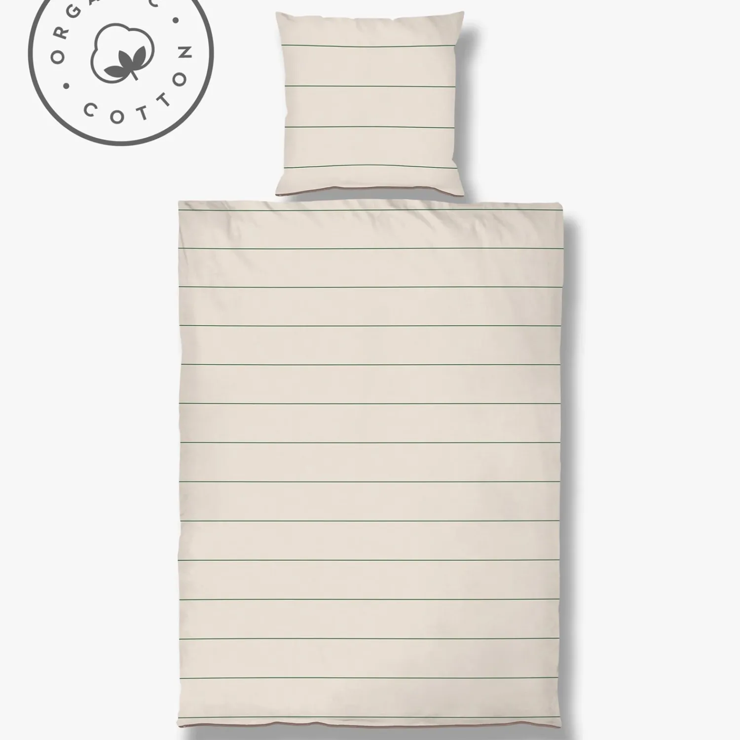 New Mette Ditmer - ALIGN-sengesæt - Pine green/Sand - W140 x L200 cm