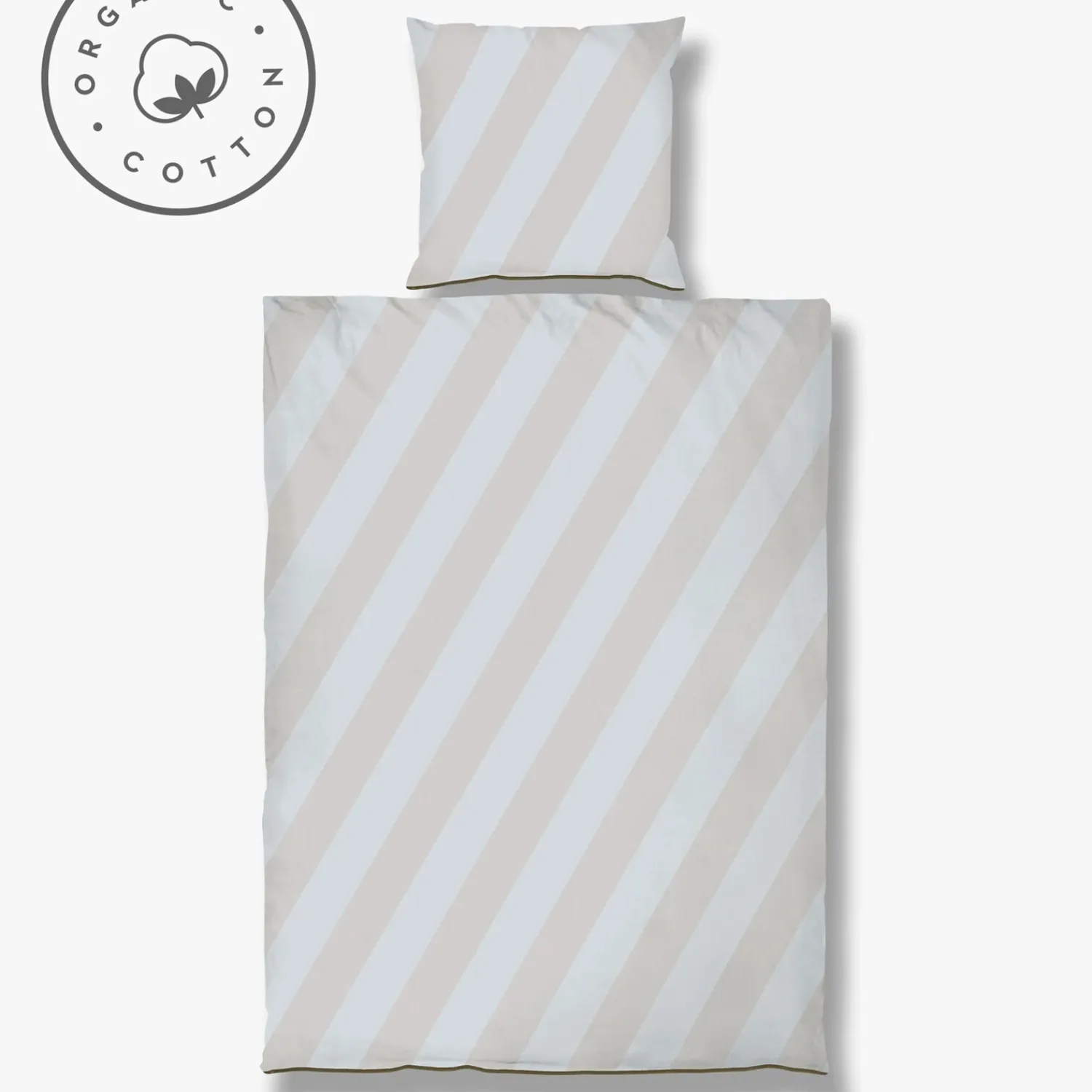Outlet Mette Ditmer - DIAGONAL-sengesæt - Light grey/Sand - W140 x L220 cm