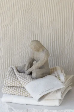 Clearance Mette Ditmer - GRID håndklæde, Sand / Off-white