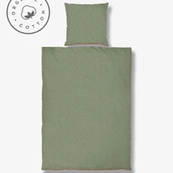 Hot Mette Ditmer - MINI-sengesæt - Pine green/Tan - W140 x L200 cm