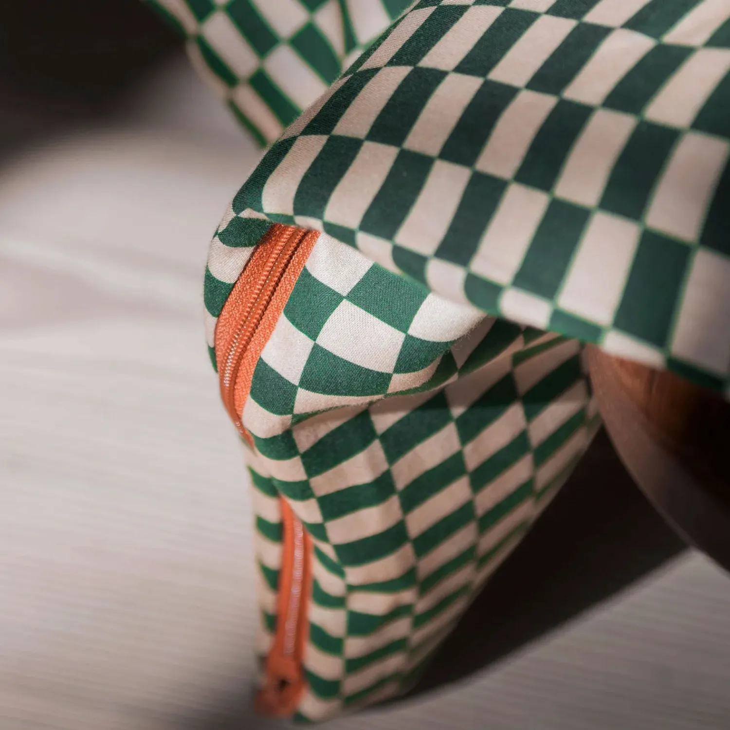 Hot Mette Ditmer - MINI-sengesæt - Pine green/Tan - W140 x L200 cm