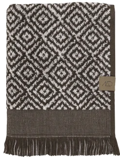 Outlet Mette Ditmer - MOROCCO-håndklæde - Chocolate / Off-white - W70 x L135 cm