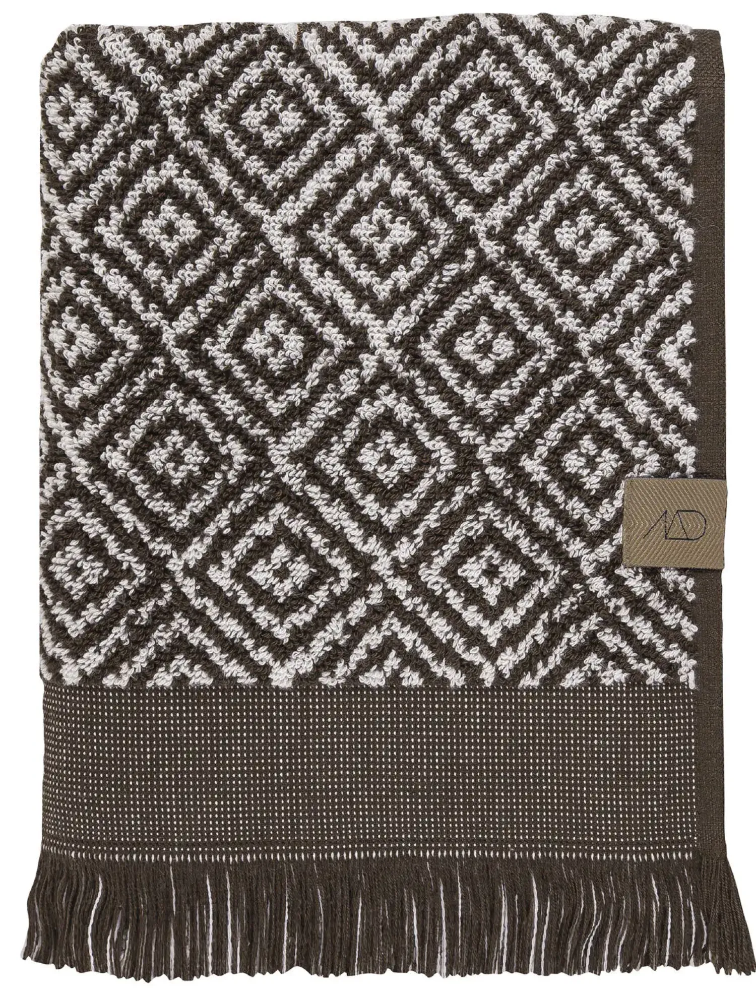 New Mette Ditmer - MOROCCO-håndklæde - Chocolate/Off-white - W35 x L55 cm