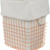 Clearance Mette Ditmer - STORE-IT trådkurv med bomuldspose - Large - Orange