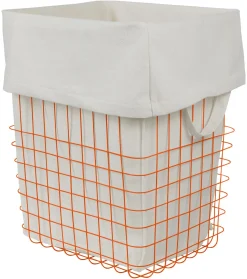 Clearance Mette Ditmer - STORE-IT trådkurv med bomuldspose - Large - Orange