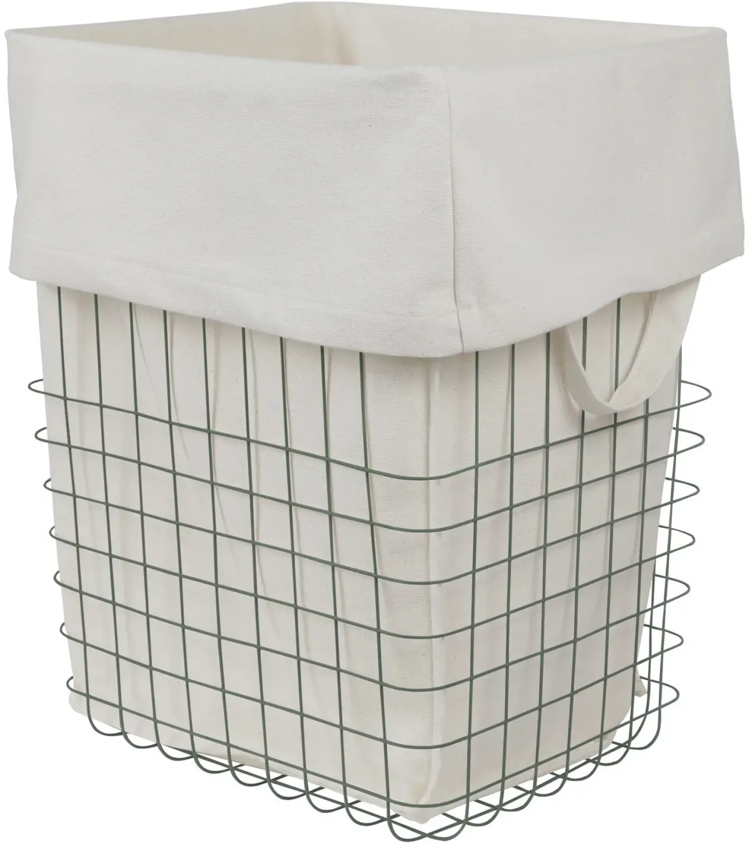 Mette Ditmer - STORE-IT trådkurv med bomuldspose - Large - Thyme green
