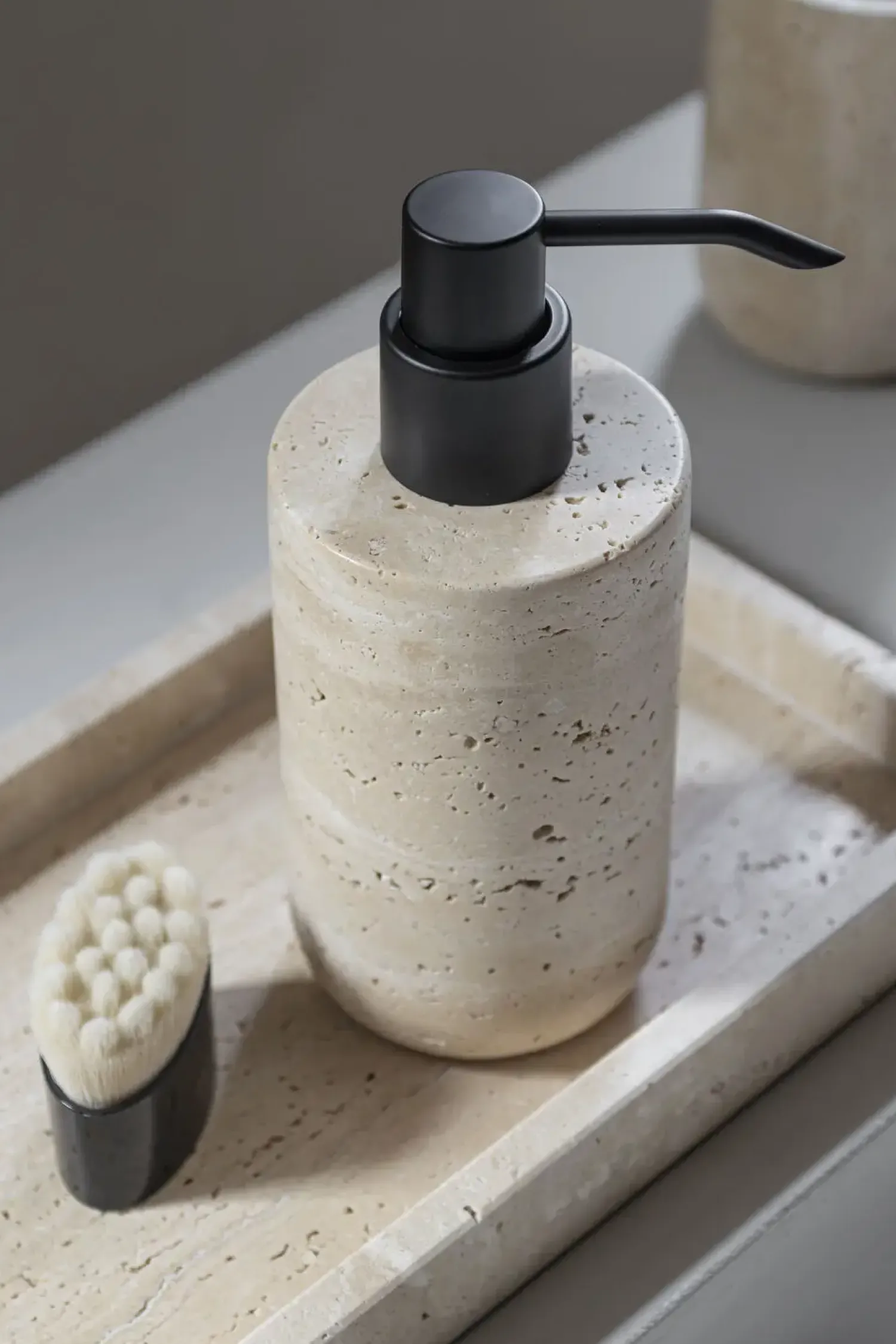 Best Mette Ditmer - TRAVERTINE dispenser, tall - Linen