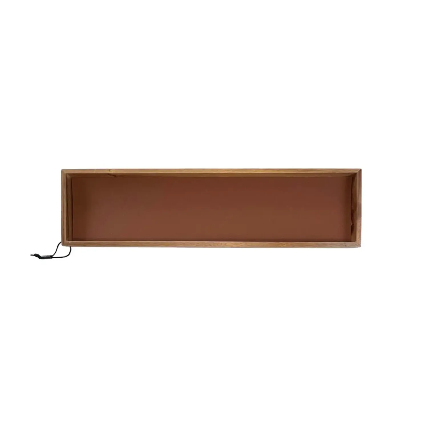 Clearance MILLE W NORDISK DESIGN - Bakke i træ - Cognac læder - 15 x 60 cm.