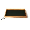 Best MILLE W NORDISK DESIGN - Bakke i træ - Sort læder - 24 x 33 cm.