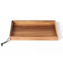 MILLE W NORDISK DESIGN - Bakke i træ - Beige læder - 24 x 33 cm.
