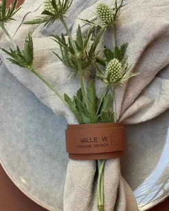 Best MILLE W NORDISK DESIGN - Servietring - Beige læder