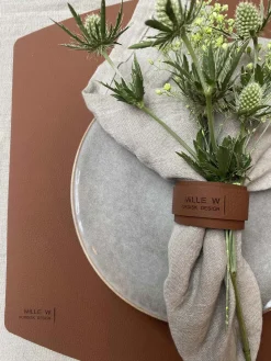 Outlet MILLE W NORDISK DESIGN - Servietring - Cognac læder