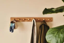 Clearance Moudhome - OAK Knagerække Egetræ Med Messing Knager - 100 cm