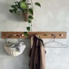 Best Moudhome - OAK Knagerække Egetræ Med Stål Knager - 100 cm