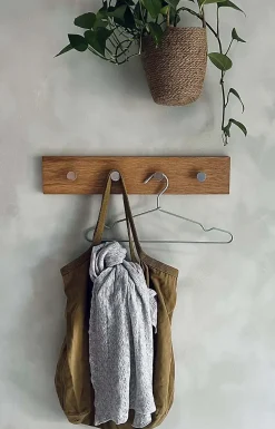 Sale Moudhome - OAK Knagerække Egetræ Med Stål Knager - 50 cm