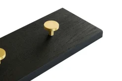 Online Moudhome - OAK Knagerække sort og messing - 70 cm