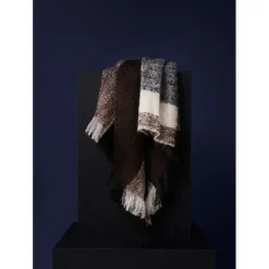 Online Roomstore New Works - plaid i mohair wool - dark brown