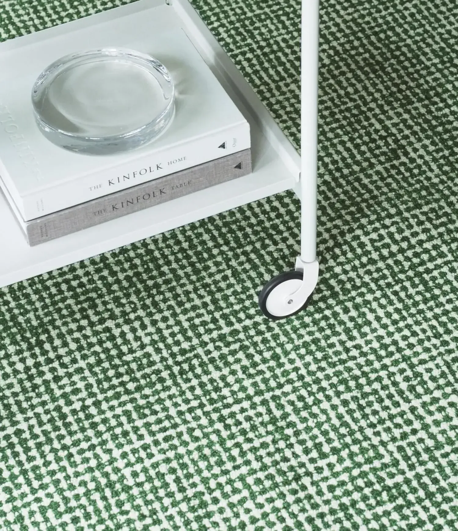 Clearance Normann Copenhagen - Flick Rug Tæppe 200x300 cm - Off White/Dark Green