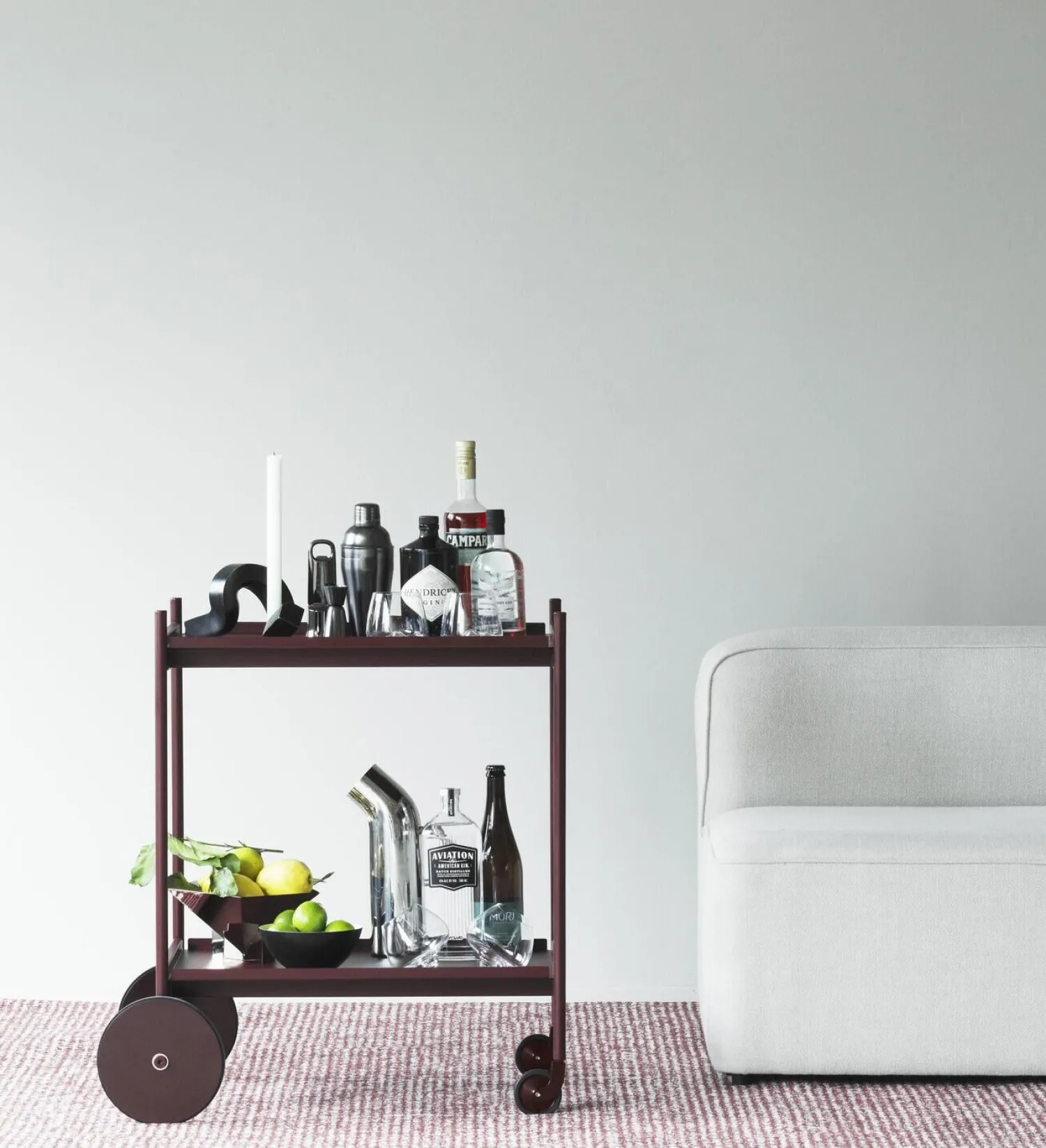Discount Normann Copenhagen - Flick Rug 200x300 cm - Off White/Burgundy