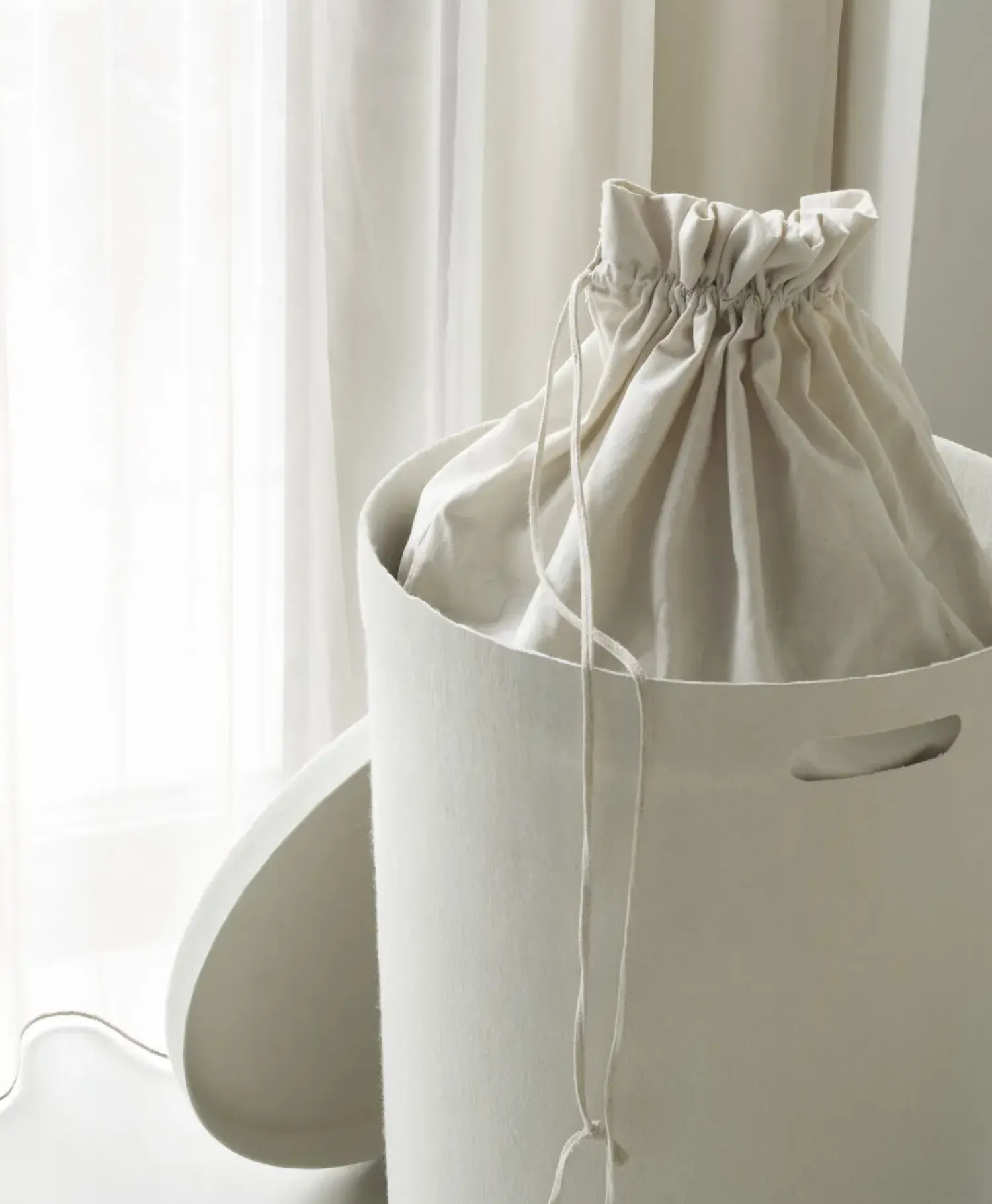 Outlet Normann Copenhagen - Hide Laundry Basket Cotton Liner Off White