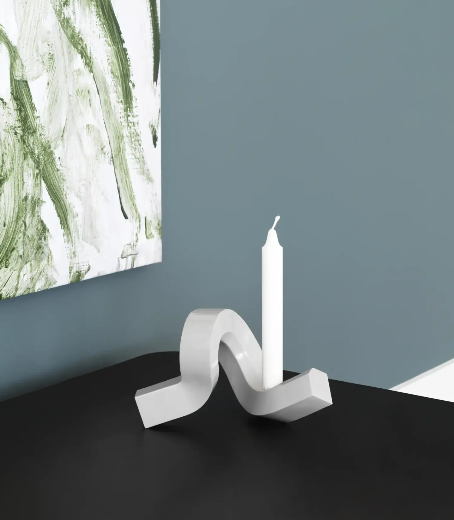 Best Normann Copenhagen - Lysestage - Crooked Candlestick One - Yellow / Gul