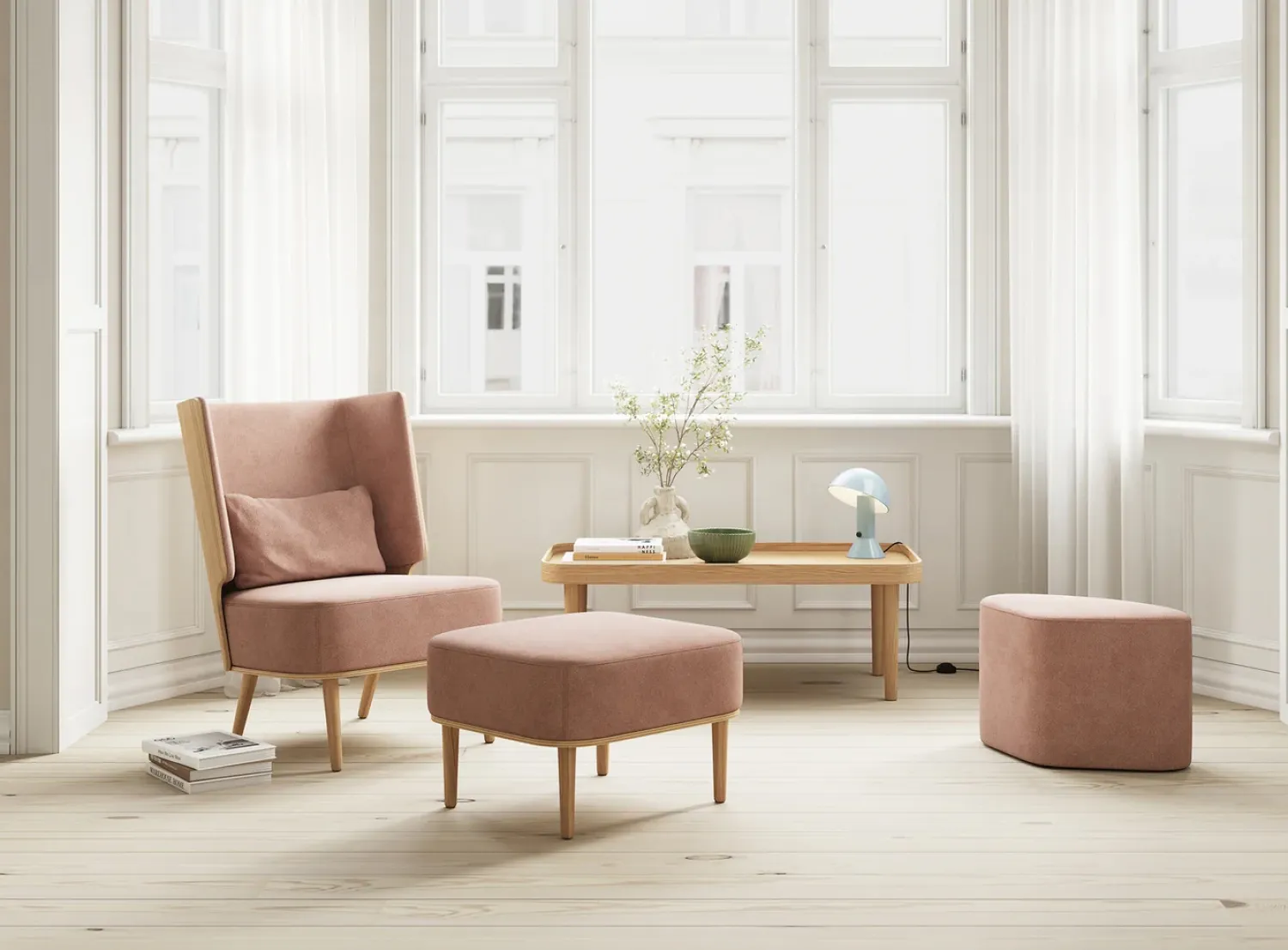 Discount NovoForm - Ryg Pude - Serena - Silver Grey/ Lys Grå